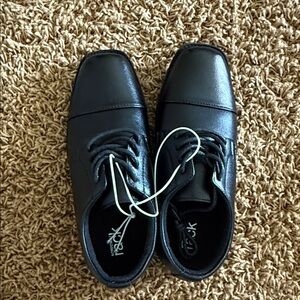 Black Square Toe Leather Shoes